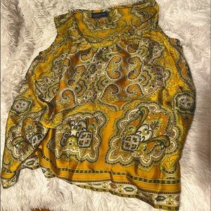 💛🧡🤍Jones New York Signature gold white paisley dressy sleeveless top💛🧡🤍